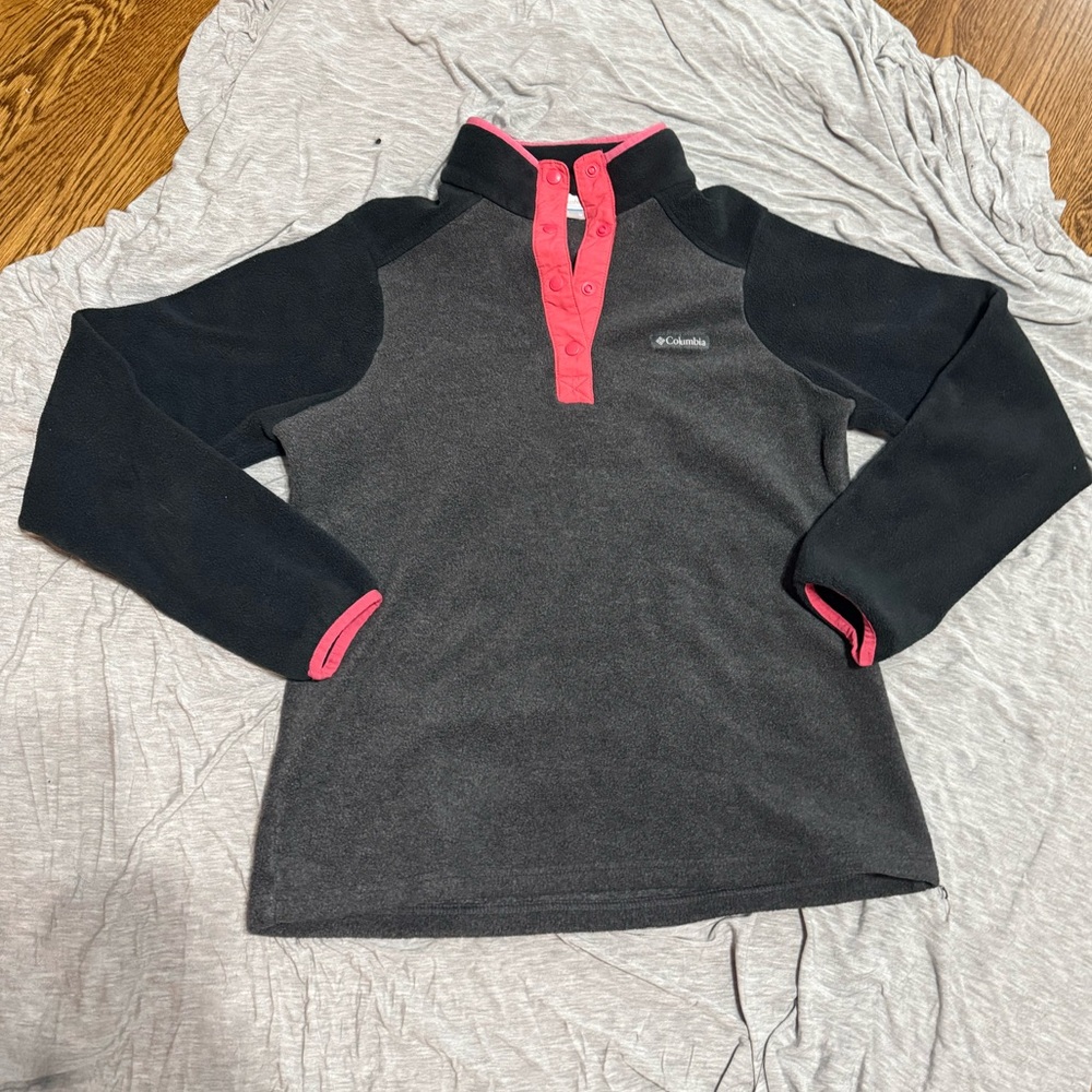 Columbia Charcoal and Coral Fleece Jacket